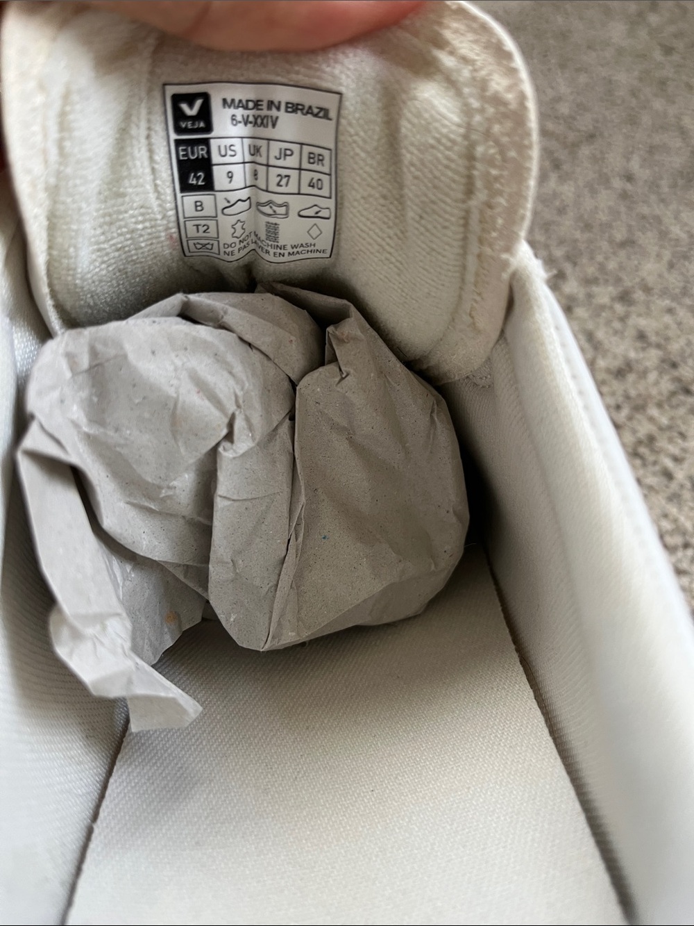 Veja White Sneakers with Black V - Triple Velcro Straps - Picture 7 of 8